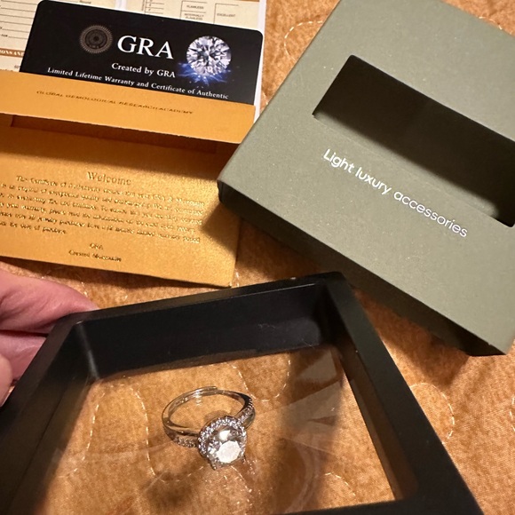 Dazzling Moissanite Halo Ring - Picture 10 of 16